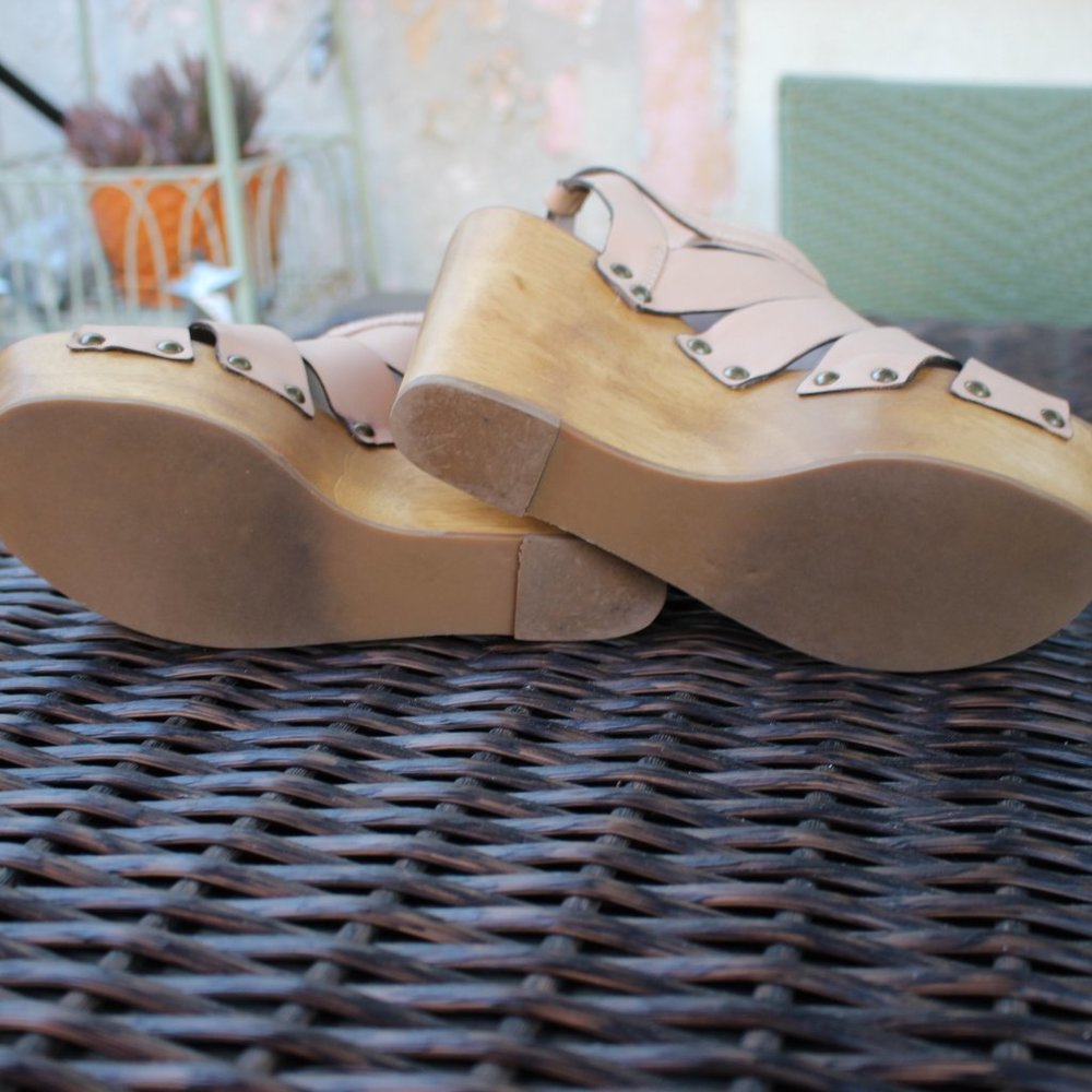 NIB Madison Harding Platform Sandal Nude Leather 8 - Picture 9 of 10